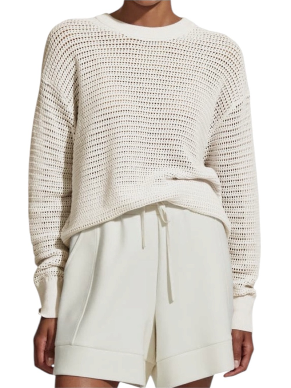 Varley Kershaw Crewneck Sweater in Egret size Large
